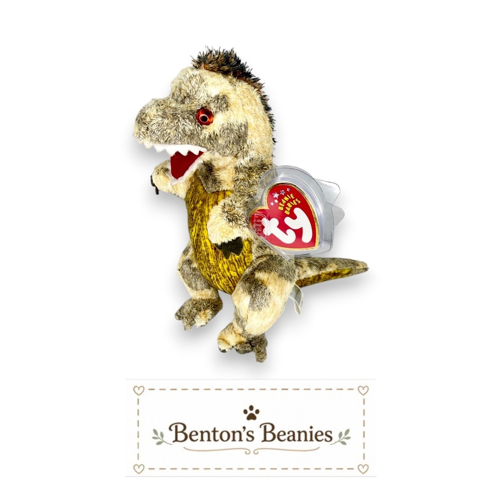 Toothy the T-Rex Ty Beanie Baby | Prehistoric Smiler 🦖 | Mint Heart Tag ⭐